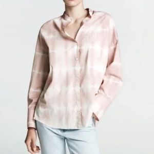 3/$15 ZARA tie dye button up shirt blouse pink XS